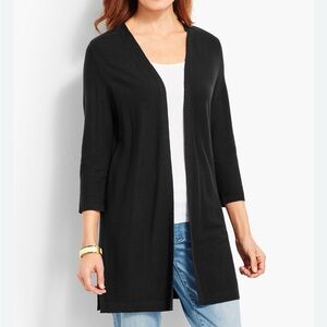 Black Open Front Cardigan Talbots women size M